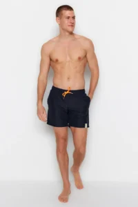 MAN Navy Blue Standard Size Etiket Detailed Swimsuit Swim Shorts - Image 2