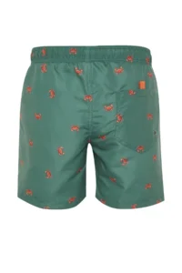 MAN Green Standard Fit Patterned Crab Patterned Swim Shorts - Image 9