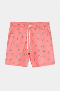 MAN Salmon Standard Fit Patterned Crab Patterned Swim Shorts