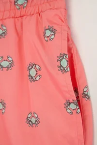 MAN Salmon Standard Fit Patterned Crab Patterned Swim Shorts - Image 2