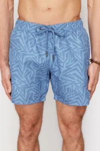 MAN Mavi Standard Size Geometric Printed Swimsuit Swim Shorts - Image 3