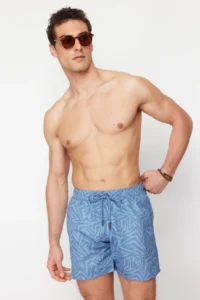 MAN Mavi Standard Size Geometric Printed Swimsuit Swim Shorts - Image 5