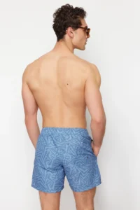 MAN Mavi Standard Size Geometric Printed Swimsuit Swim Shorts - Image 6