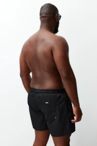 MAN Black Plus Size Standard Fit Swim Shorts - Image 6