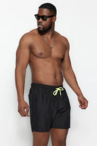 MAN Black Plus Size Standard Fit Swim Shorts - Image 7
