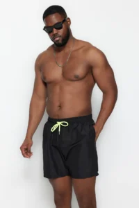 MAN Black Plus Size Standard Fit Swim Shorts - Image 8