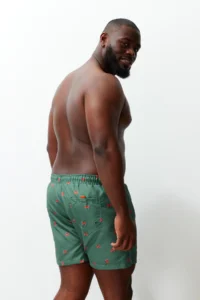 MAN Khaki Standard Size Crab Printed Plus Size Swimsuit Swim Shorts - Image 6