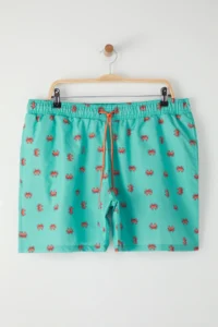 MAN MINT Standard Size Crab Printed Plus Size Swim Shorts