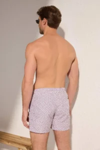 MAN Red Standard Fit MARINE Themed Fish Printed Swimsuit Swim Shorts - Image 4