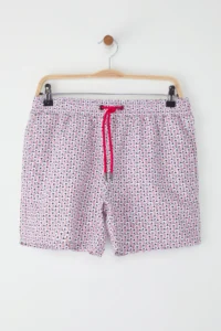 MAN Red Standard Fit MARINE Themed Fish Printed Swimsuit Swim Shorts - Image 5