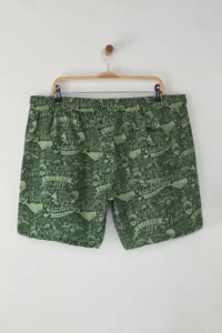 MAN Khaki Plus Size Patterned Swim Shorts - Image 7