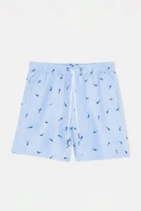 MAN Mavi Striped Minik Fish Patterned Normal Size Regular Fit Men Swim Shorts