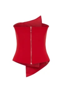 TRENDYOLMİLLA Red Body-fitting Weaving Blouse - Image 8