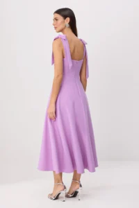 TRENDYOLMİLLA Purple Fiyonk Binding Detailed Weaving Finike Maxi Unlined Elegant/Evening Dress - Image 4
