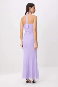 TRENDYOLMİLLA Lilac Stone Detailed Tulle Lined Maxi Evening Gown & Graduation Dress - Image 4