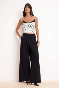 TRENDYOLMİLLA WHITE Polka Dot Lace Detailed Weaving Bustier - Image 2