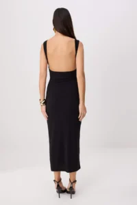 TRENDYOLMİLLA Black Accessory Detailed Maxi bodycone/Fitting Dress - Image 4