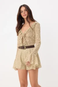 TRENDYOLMİLLA Siedres x TRENDYOLMiLLA Mink Lace Weaving Jumpsuit - Image 3