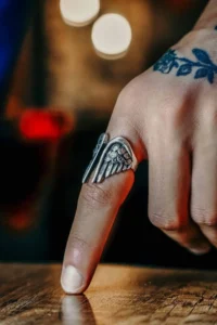 The Collection Women Antique Silver Plated Angel Wing Ring - Image 2