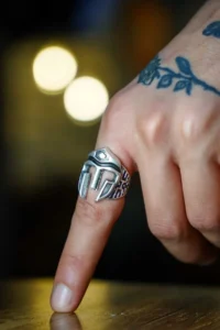 The Collection Helmet Silver Plated Adjustable Ring
