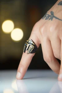 The Collection Helmet Double Color Adjustable Ring