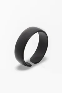 The Collection Matte Black Plain Wedding Ring Knight Adjustable Ring - Image 2
