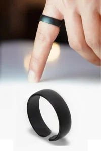 The Collection Matte Black Plain Wedding Ring Knight Adjustable Ring - Image 5