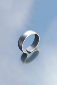 The Collection Matte Silver Plated Plain Ring Knight Adjustable Ring