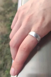 The Collection Matte Silver Plated Plain Ring Knight Adjustable Ring - Image 4