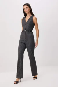 TRENDYOLMİLLA Gray Arched  Pipe Both Jumpsuit