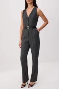TRENDYOLMİLLA Gray Arched  Pipe Both Jumpsuit - Image 3