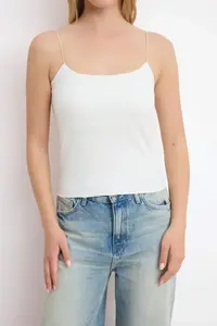 TRENDYOLMİLLA Anthracite-Navy Blue-Ecru 3 Sets Pack Sleeveless Fitted Square Neck Flexible Knitting Tank Top - Image 7