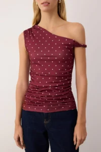 TRENDYOLMİLLA Multicolored Punatiye Printed Fitted Flexible Knitting Blouse - Image 3