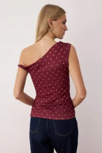 TRENDYOLMİLLA Multicolored Punatiye Printed Fitted Flexible Knitting Blouse - Image 4