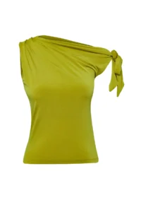 TRENDYOLMİLLA Oil Green Asymmetric Yaka Binding Detailed Flexible Knitting Blouse - Image 5