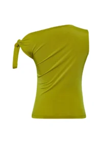 TRENDYOLMİLLA Oil Green Asymmetric Yaka Binding Detailed Flexible Knitting Blouse - Image 6