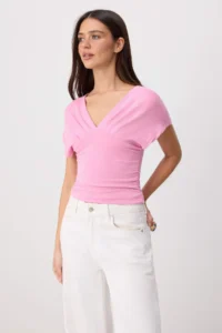TRENDYOLMİLLA Pink Fitted/Drape Detailed Knitting Blouse