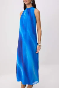 TRENDYOLMİLLA Multicolored Abstract Plain Cut Maxi Weaving Dress - Image 3