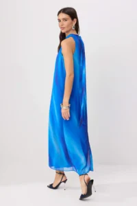 TRENDYOLMİLLA Multicolored Abstract Plain Cut Maxi Weaving Dress - Image 4