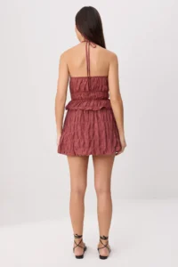 TRENDYOLMİLLA Brick Red Balloon Skirt with Ruffle Detailed Weaving Bottom - Top Set - Image 4