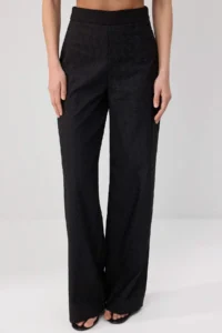 TRENDYOLMİLLA Black embroidery Sleeveless Blouse Wide Leg Pants Weaving Bottom - Top Set - Image 3