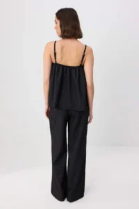 TRENDYOLMİLLA Black embroidery Sleeveless Blouse Wide Leg Pants Weaving Bottom - Top Set - Image 4
