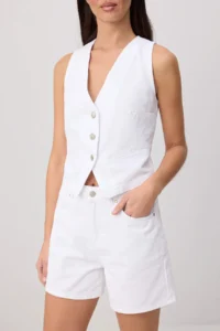 TRENDYOLMİLLA WHITE Vest Shorts DENIM Bottom - Top Set - Image 3