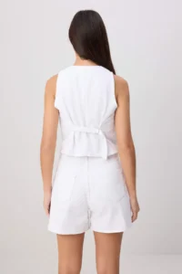 TRENDYOLMİLLA WHITE Vest Shorts DENIM Bottom - Top Set - Image 4