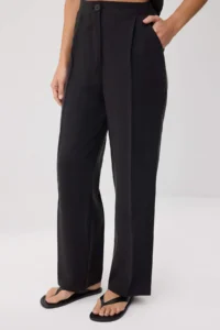TRENDYOLMİLLA Black Oversized Vest Pants Weaving Bottom - Top Set - Image 3