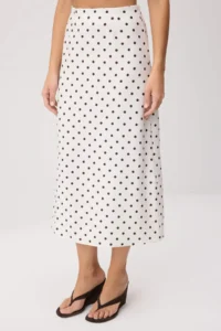 TRENDYOLMİLLA WHITE-Multicolored Puantiye Sleeveless Blouse Midi Skirt Weaving Bottom&Top Bottom - Top Set - Image 3