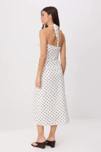 TRENDYOLMİLLA WHITE-Multicolored Puantiye Sleeveless Blouse Midi Skirt Weaving Bottom&Top Bottom - Top Set - Image 4