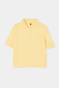 TRENDYOLMİLLA Yellow Polo Shirt Collar Soft textured Stone Button Detailed Knitwear Blouse - Image 5