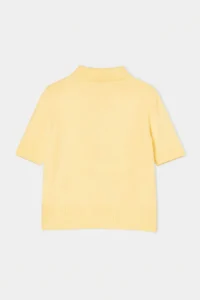 TRENDYOLMİLLA Yellow Polo Shirt Collar Soft textured Stone Button Detailed Knitwear Blouse - Image 6