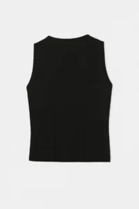 TRENDYOLMİLLA Black Fitted Keyhole Collar Sleeveless interlock Knitting Blouse - Image 6